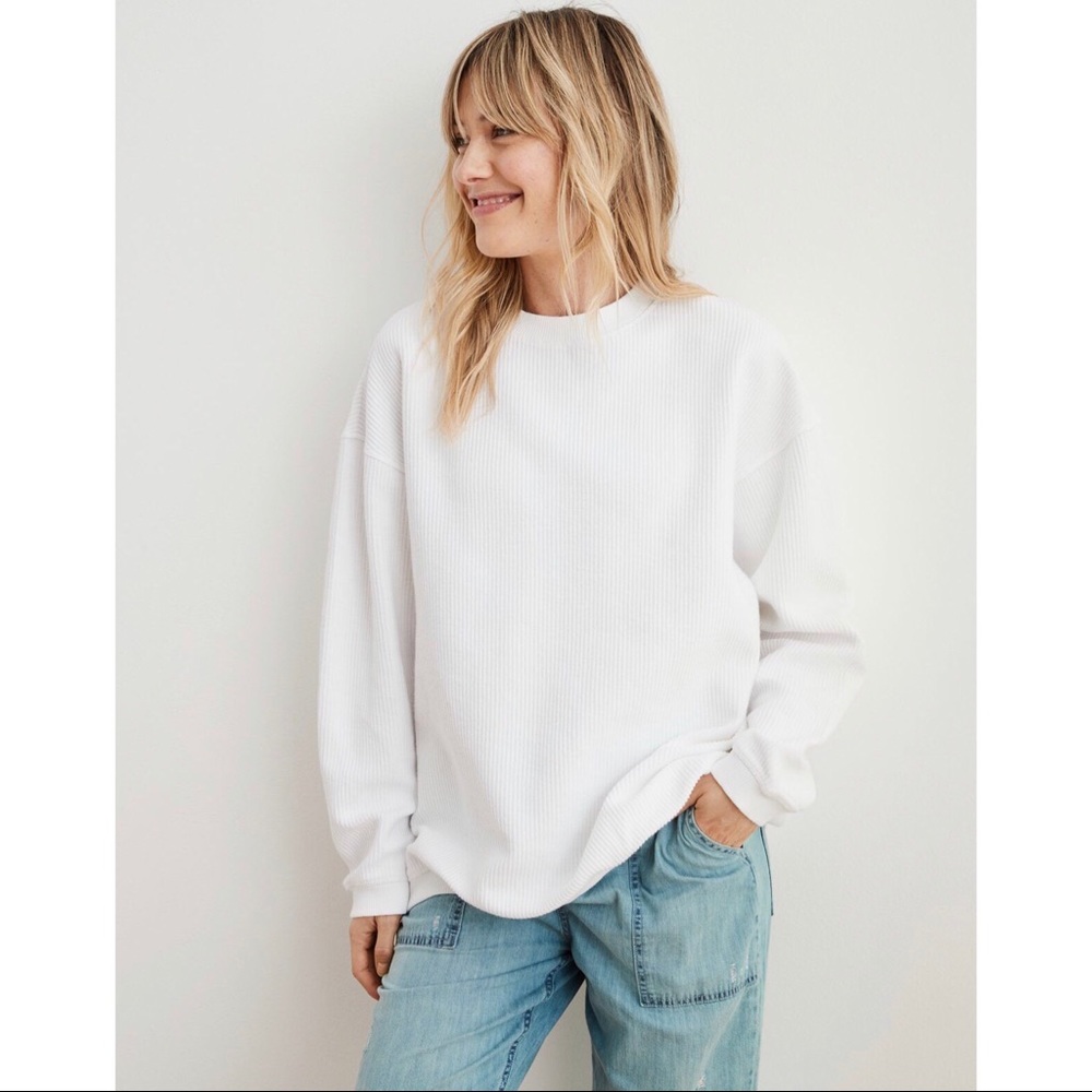 New! [Aerie] New Love Corded Oversized Sweatshirt
